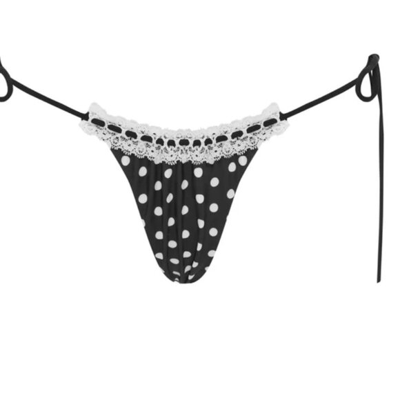 NWT With Jean Juni Bikini Bottom | Black / White Polka Dot XS - Picture 6 of 7